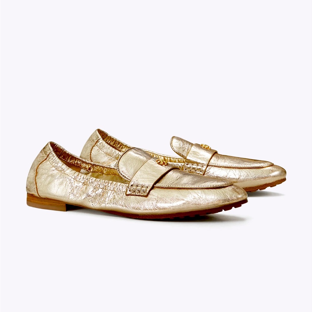 Tory Burch Gold Ballet Loafer Flats